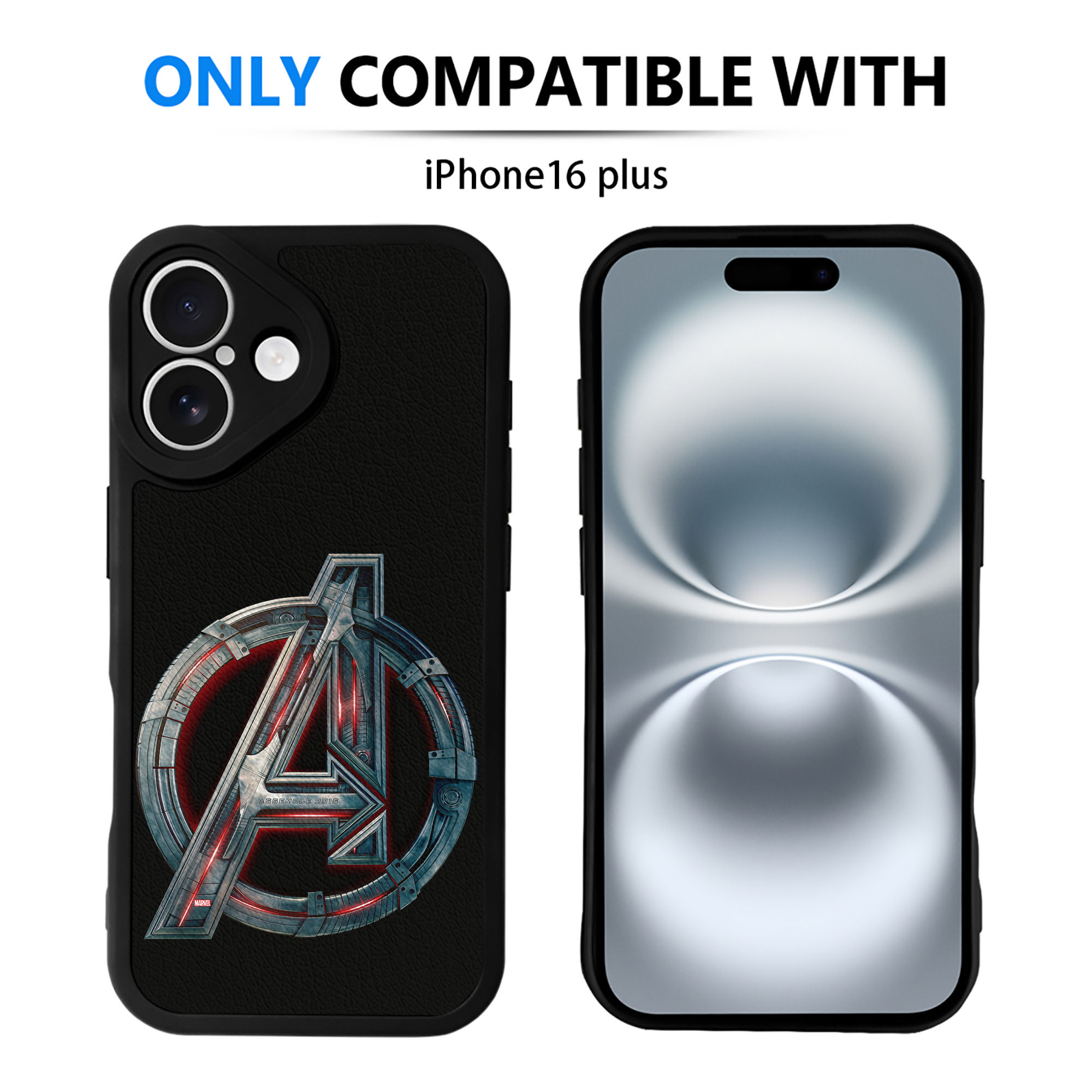 （画像用） アベンジャーズ The Avengers 【iPhone 16シリーズ対応】シリコンスマホケース（レザー調） 材質：シリコン